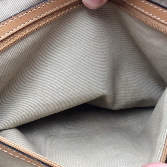 COACH HAMPTONS MIRANDA CANVAS EMBOSSED LEATHER LARGE CARRYALL TOTE BAG - Picture 4 of 11